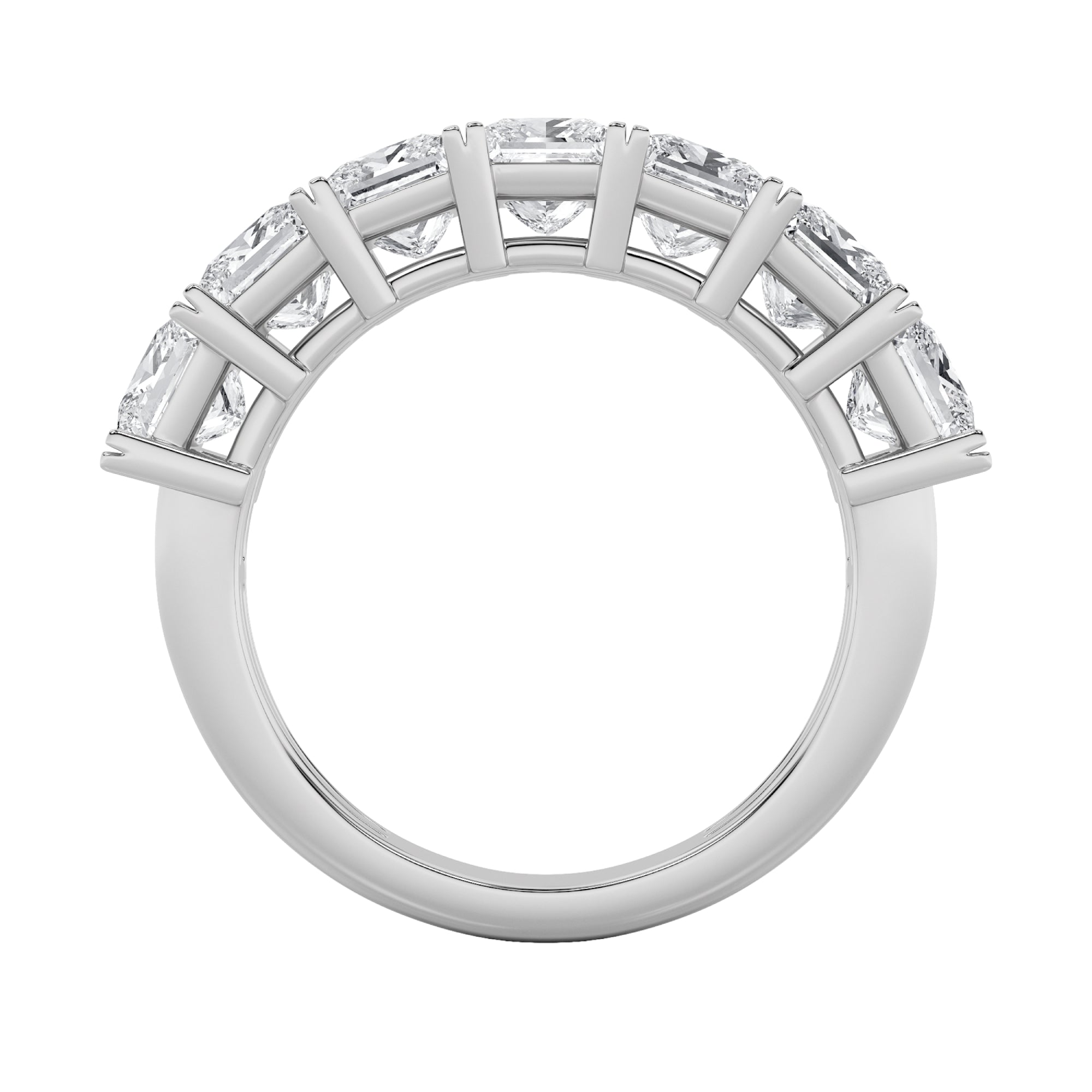 2CTW Princess Shaped Lab Grown Diamond (F/VS) Seven Stone Band Ring in 14K Gold