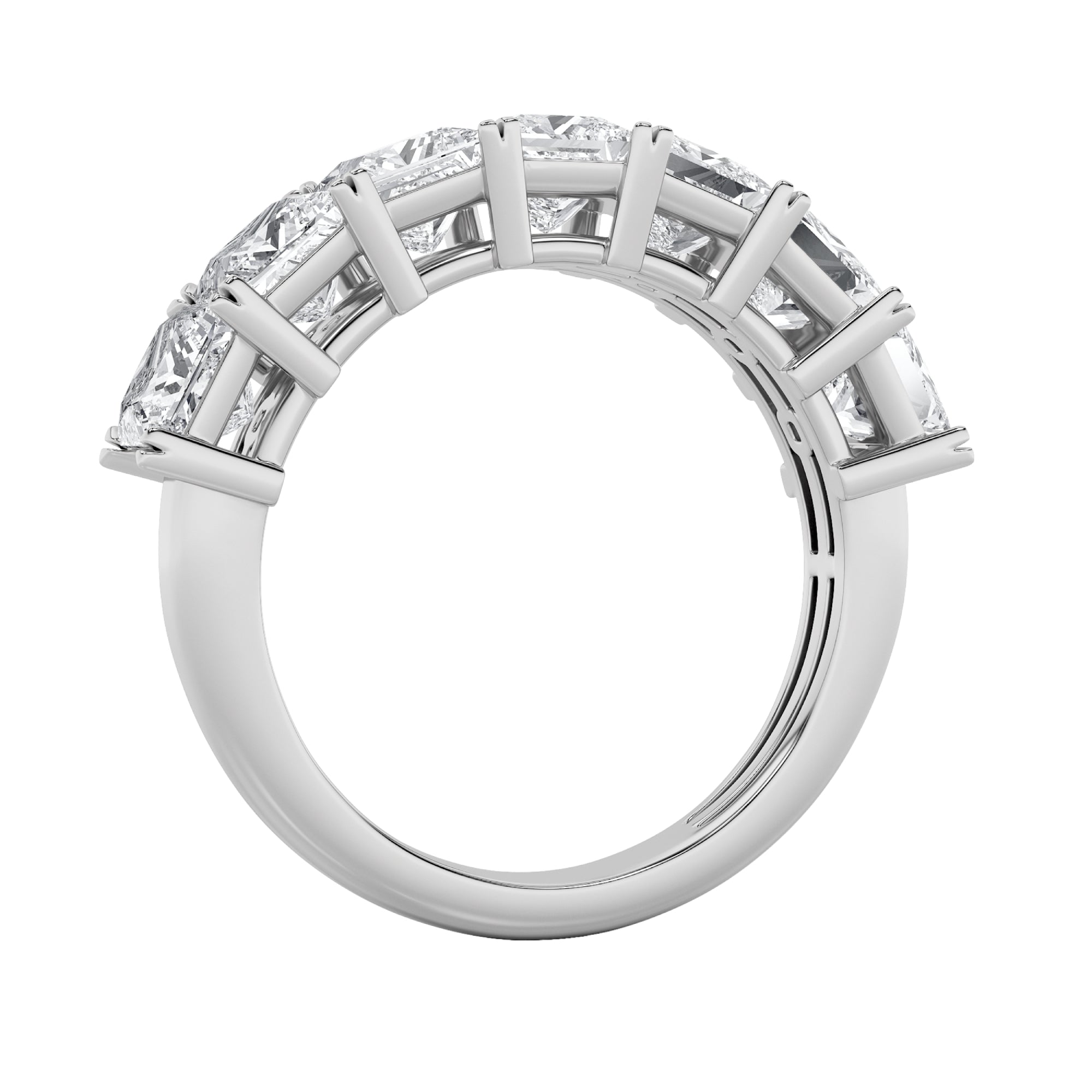 2CTW Princess Shaped Lab Grown Diamond (F/VS) Seven Stone Band Ring in 14K Gold
