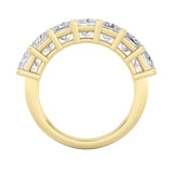 3CTW Princess Shaped Lab Grown Diamond (F/VS) Seven Stone Band Ring in 14K Gold
