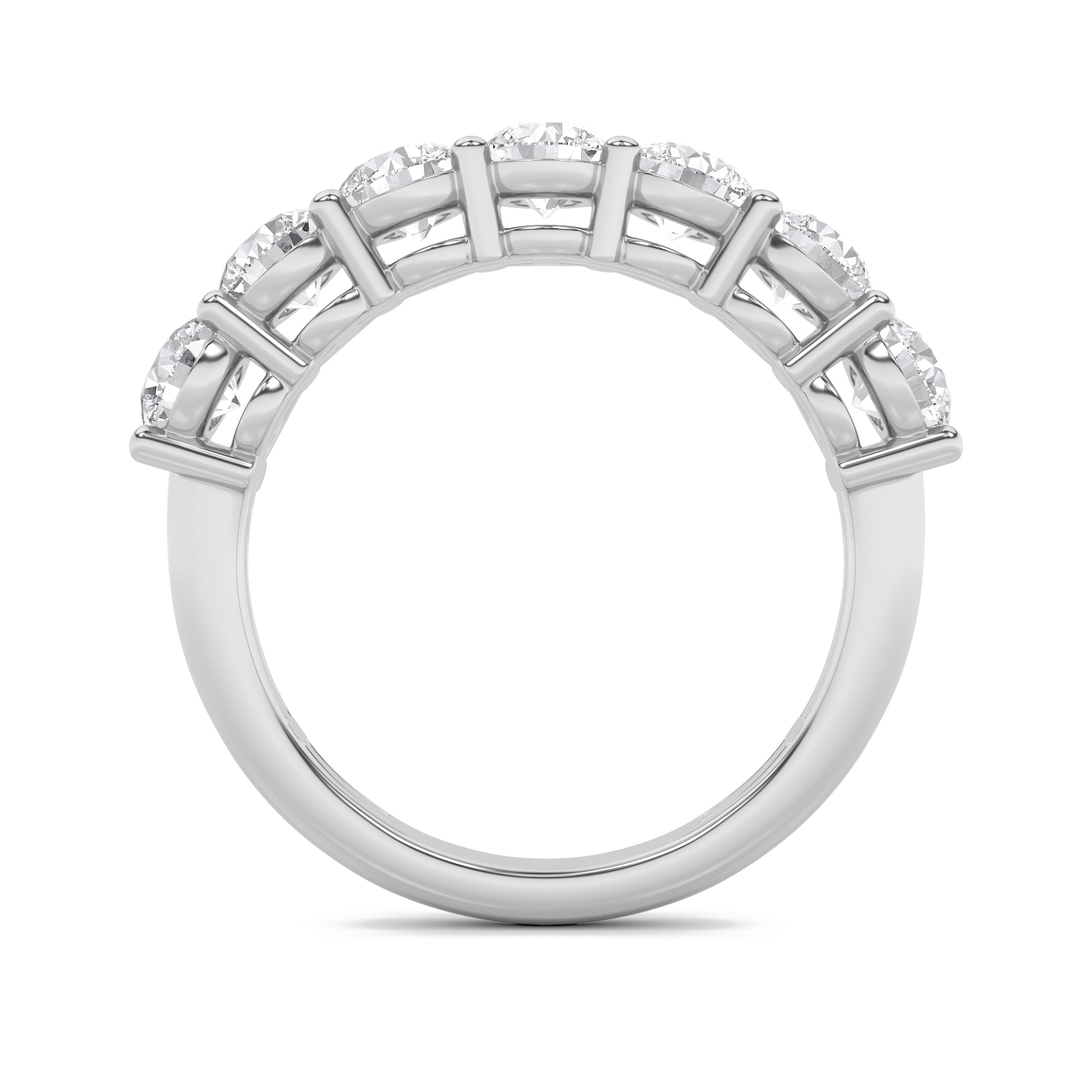 2CTW Round Shaped Lab Grown Diamond (F/VS) Seven Stone Band Ring in 14K Gold