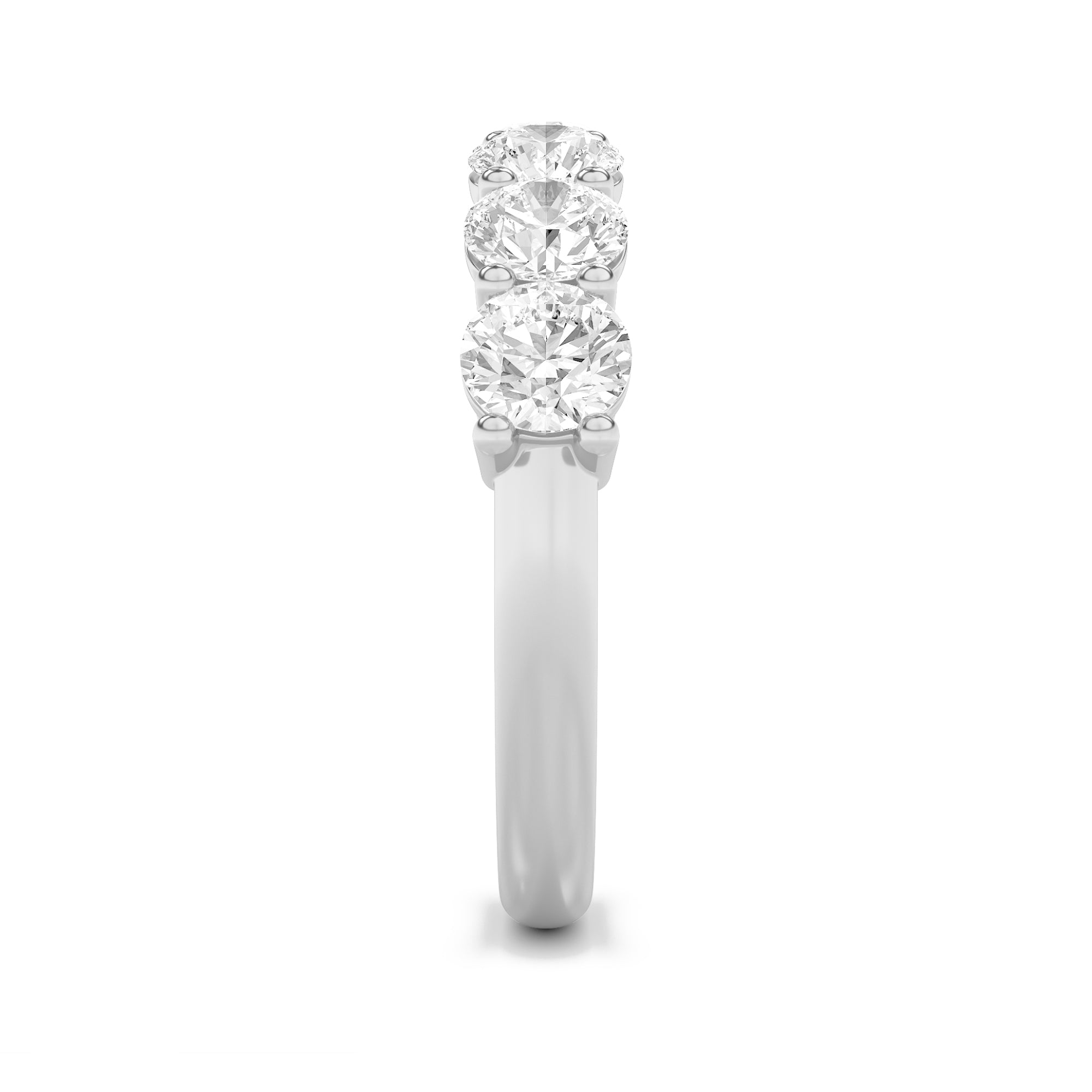 2CTW Round Shaped Lab Grown Diamond (F/VS) Seven Stone Band Ring in 14K Gold