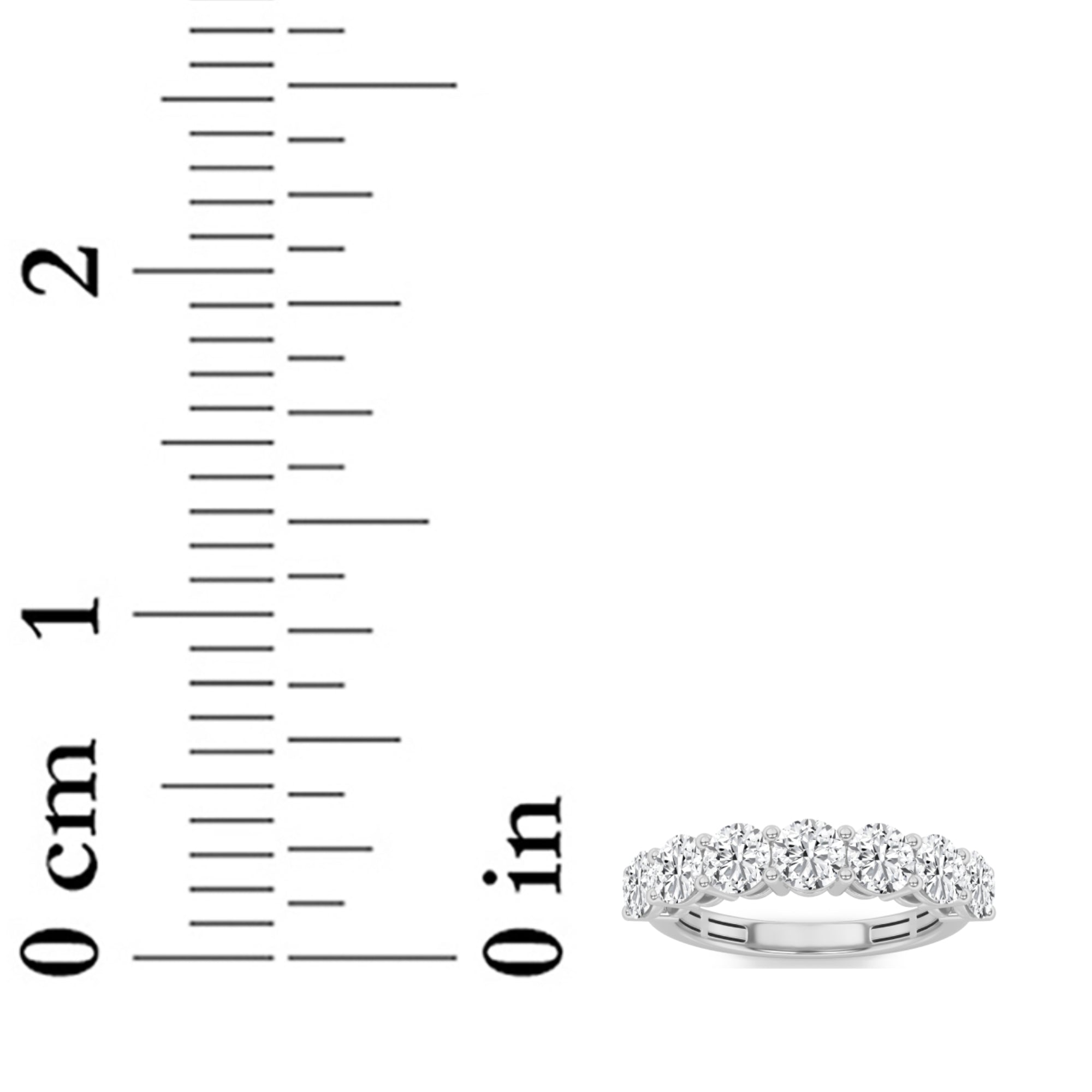 2CTW Round Shaped Lab Grown Diamond (F/VS) Seven Stone Band Ring in 14K Gold