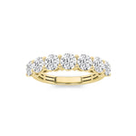 2CTW Round Shaped Lab Grown Diamond (F/VS) Seven Stone Band Ring in 14K Gold