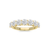 2CTW Round Shaped Lab Grown Diamond (F/VS) Seven Stone Band Ring in 14K Gold