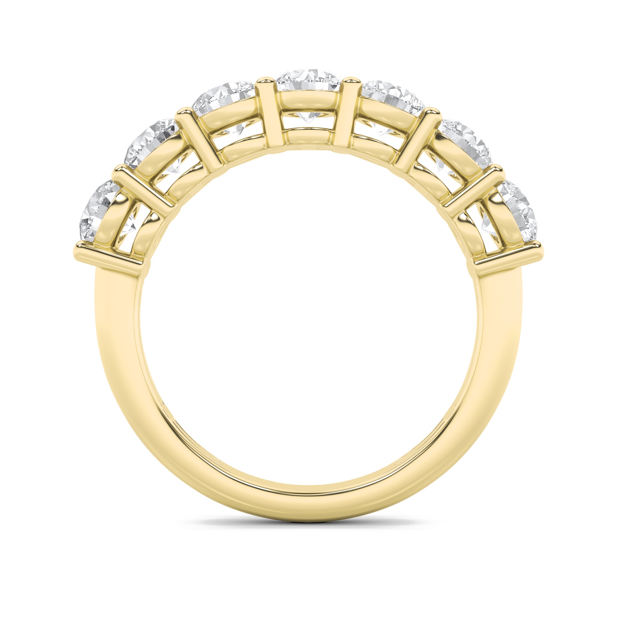 2CTW Round Shaped Lab Grown Diamond (F/VS) Seven Stone Band Ring in 14K Gold