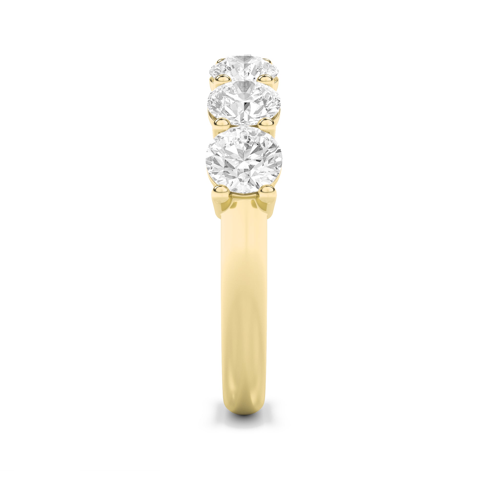 2CTW Round Shaped Lab Grown Diamond (F/VS) Seven Stone Band Ring in 14K Gold