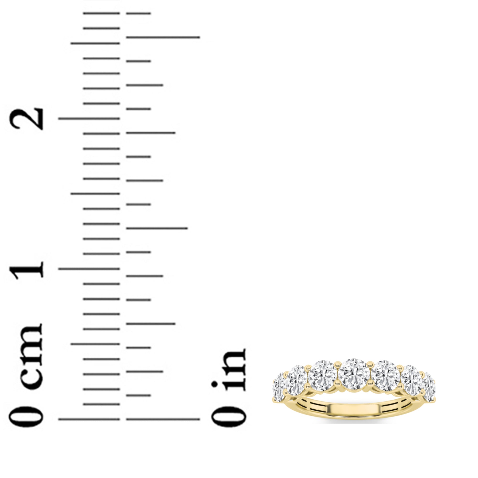 2CTW Round Shaped Lab Grown Diamond (F/VS) Seven Stone Band Ring in 14K Gold