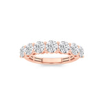 2CTW Round Shaped Lab Grown Diamond (F/VS) Seven Stone Band Ring in 14K Gold