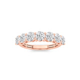 2CTW Round Shaped Lab Grown Diamond (F/VS) Seven Stone Band Ring in 14K Gold
