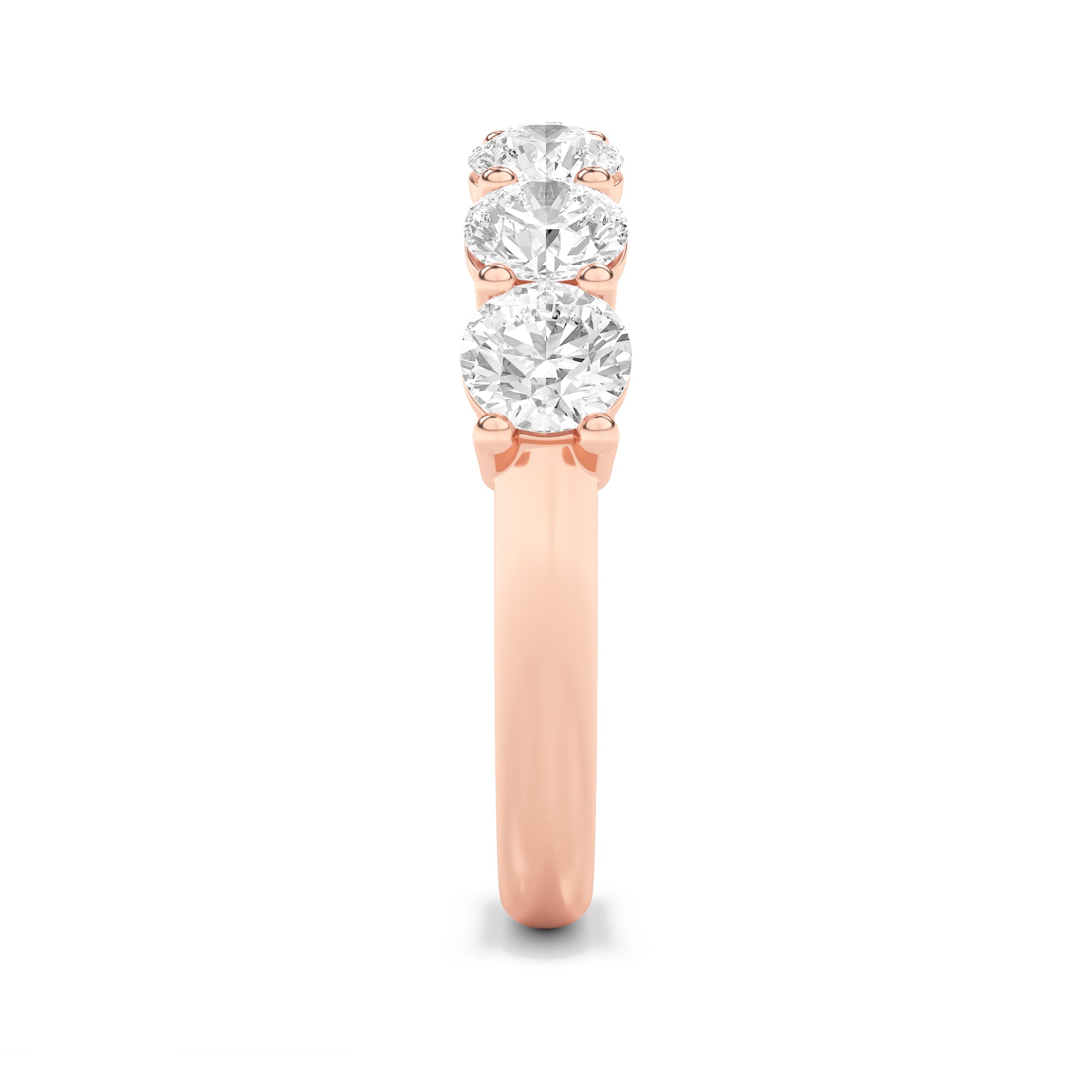 2CTW Round Shaped Lab Grown Diamond (F/VS) Seven Stone Band Ring in 14K Gold