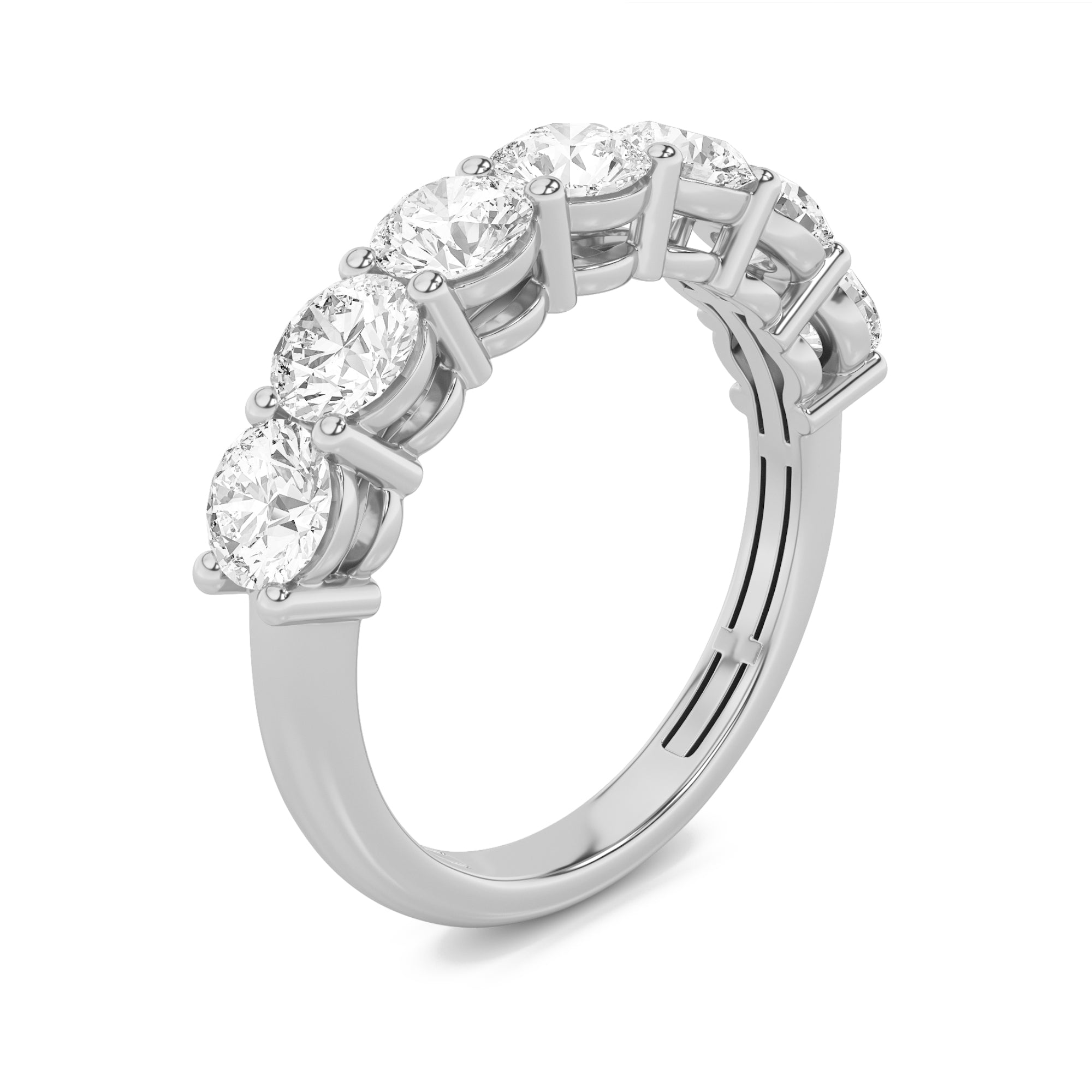 3CTW Round Shaped Lab Grown Diamond (F/VS) Seven Stone Band Ring in 14K Gold