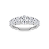 2CTW Oval Shaped Lab Grown Diamond (F/VS) Seven Stone Band Ring in 14K Gold