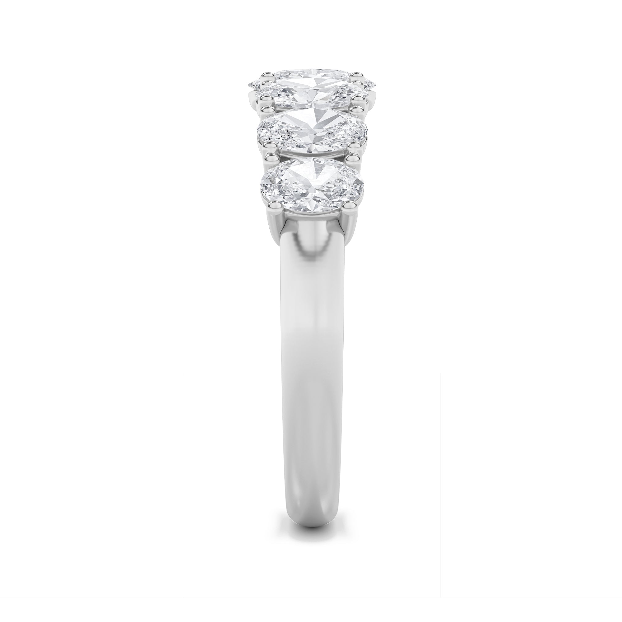 2CTW Oval Shaped Lab Grown Diamond (G/VS) Seven Stone Band Ring in 14K Gold