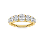2CTW Oval Shaped Lab Grown Diamond (F/VS) Seven Stone Band Ring in 14K Gold