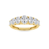 2CTW Oval Shaped Lab Grown Diamond (F/VS) Seven Stone Band Ring in 14K Gold