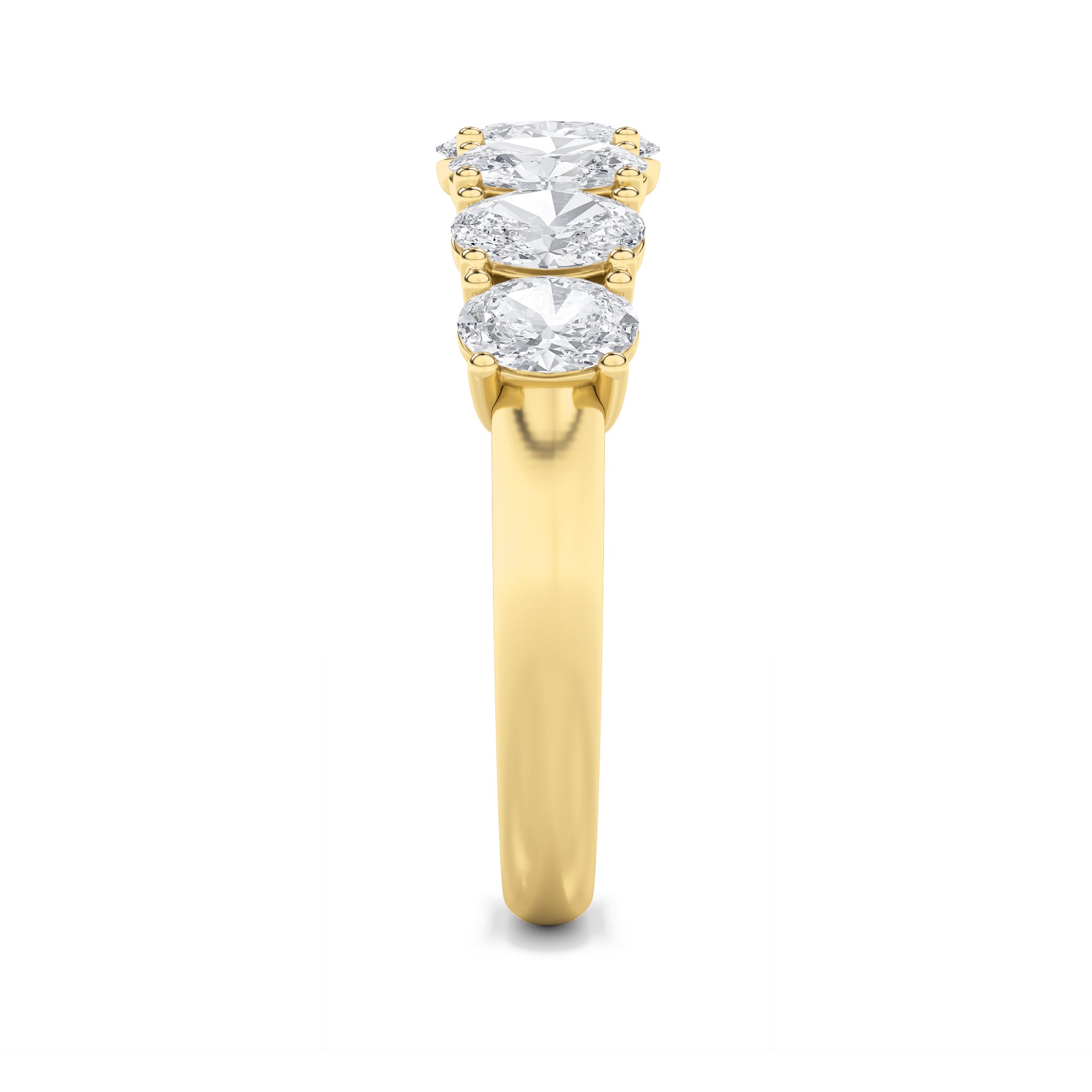 2CTW Oval Shaped Lab Grown Diamond (F/VS) Seven Stone Band Ring in 14K Gold
