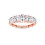 2CTW Oval Shaped Lab Grown Diamond (G/VS) Seven Stone Band Ring in 14K Gold