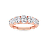 2CTW Oval Shaped Lab Grown Diamond (G/VS) Seven Stone Band Ring in 14K Gold