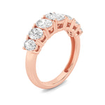 2CTW Oval Shaped Lab Grown Diamond (G/VS) Seven Stone Band Ring in 14K Gold