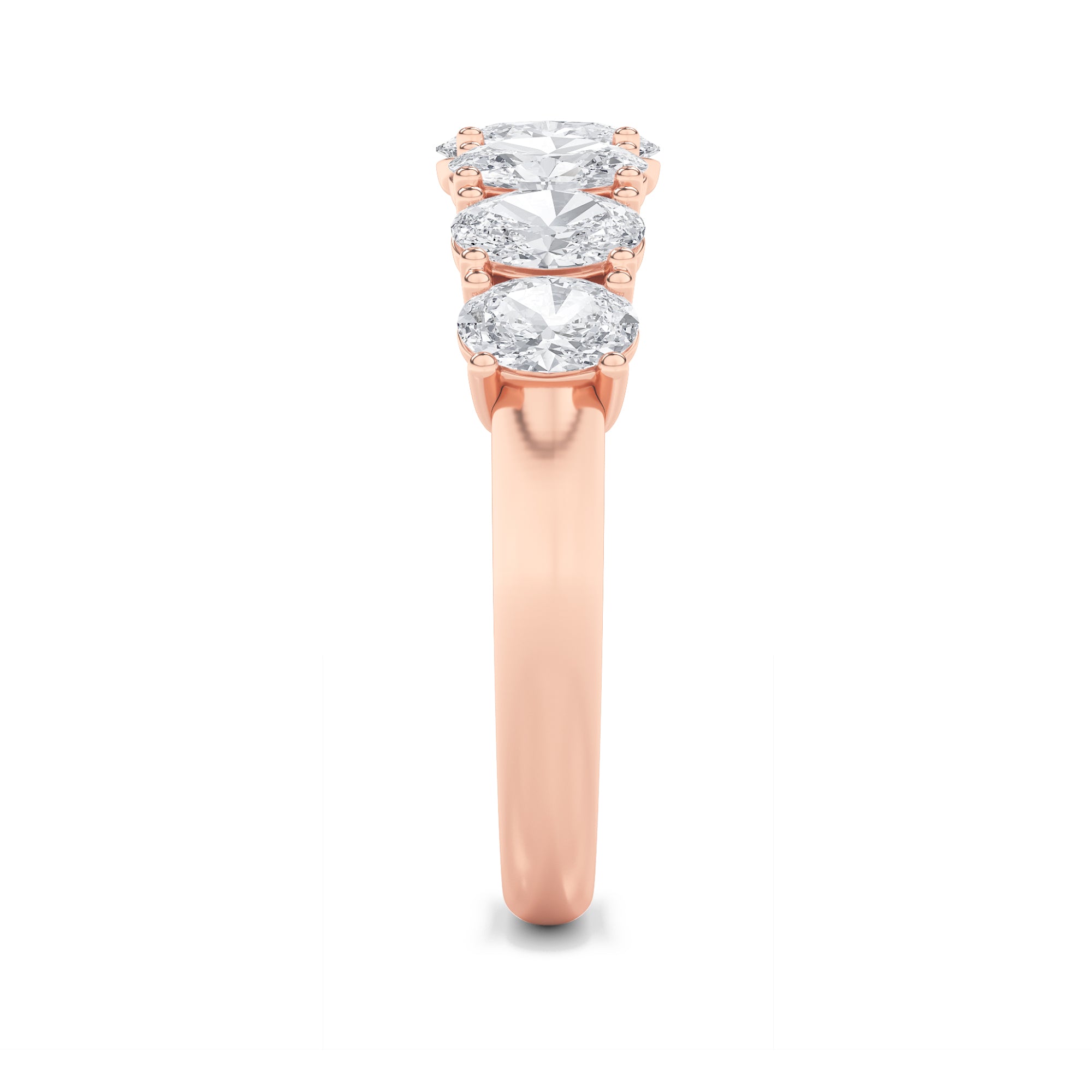 2CTW Oval Shaped Lab Grown Diamond (G/VS) Seven Stone Band Ring in 14K Gold