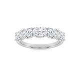 2CTW Oval Shaped Lab Grown Diamond (F/VVS) Five Stone Band Ring in 14K Gold