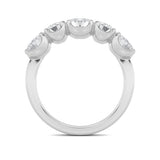 2CTW Oval Shaped Lab Grown Diamond (F/VVS) Five Stone Band Ring in 14K Gold
