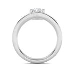1.5CTW Oval Shaped Lab Grown Diamond (G/VS) Chevron Solitaire Engagement Ring in 14K Gold