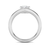 1.5CTW Oval Shaped Lab Grown Diamond (G/VS) Chevron Solitaire Engagement Ring in 14K Gold