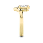 1.5CTW Oval Shaped Lab Grown Diamond (G/VS) Chevron Solitaire Engagement Ring in 14K Gold