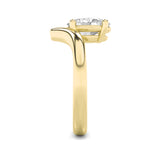 1.5CTW Oval Shaped Lab Grown Diamond (G/VS) Chevron Solitaire Engagement Ring in 14K Gold