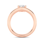 1.5CTW Oval Shaped Lab Grown Diamond (F/VS) Chevron Solitaire Engagement Ring in 14K Gold