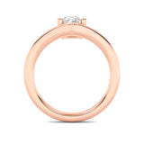 1.5CTW Oval Shaped Lab Grown Diamond (F/VS) Chevron Solitaire Engagement Ring in 14K Gold
