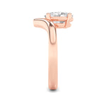 1.5CTW Oval Shaped Lab Grown Diamond (F/VS) Chevron Solitaire Engagement Ring in 14K Gold