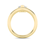 1.5CTW Pear Shaped Lab Grown Diamond (F/VS) Chevron Solitaire Engagement Ring in 14K Gold
