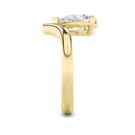1.5CTW Pear Shaped Lab Grown Diamond (F/VS) Chevron Solitaire Engagement Ring in 14K Gold