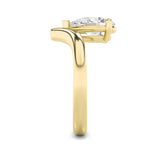 1.5CTW Pear Shaped Lab Grown Diamond (F/VS) Chevron Solitaire Engagement Ring in 14K Gold