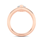 1.5CTW Pear Shaped Lab Grown Diamond (F/VS) Chevron Solitaire Engagement Ring in 14K Gold