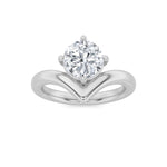 1.5CTW Round Shaped Lab Grown Diamond (G/VS) Chevron Solitaire Engagement Ring in 14K Gold