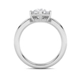 1.5CTW Round Shaped Lab Grown Diamond (G/VS) Chevron Solitaire Engagement Ring in 14K Gold