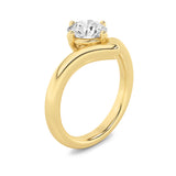 1.5CTW Round Shaped Lab Grown Diamond (G/VS) Chevron Solitaire Engagement Ring in 14K Gold