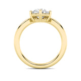 1.5CTW Round Shaped Lab Grown Diamond (G/VS) Chevron Solitaire Engagement Ring in 14K Gold
