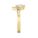 1.5CTW Round Shaped Lab Grown Diamond (G/VS) Chevron Solitaire Engagement Ring in 14K Gold