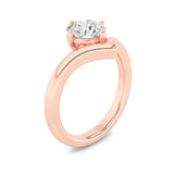 1.5CTW Round Shaped Lab Grown Diamond (G/VS) Chevron Solitaire Engagement Ring in 14K Gold