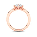 1.5CTW Round Shaped Lab Grown Diamond (G/VS) Chevron Solitaire Engagement Ring in 14K Gold