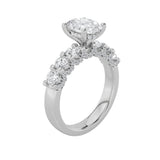 2.5CTW Oval Shaped Lab Grown Diamond (G/VS) Accented Double Halo Set of Band and Ring in 14K Gold