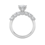 2.5CTW Oval Shaped Lab Grown Diamond (G/VS) Accented Double Halo Set of Band and Ring in 14K Gold