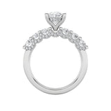 2.5CTW Oval Shaped Lab Grown Diamond (G/VS) Accented Double Halo Set of Band and Ring in 14K Gold