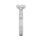 2.5CTW Oval Shaped Lab Grown Diamond (G/VS) Accented Double Halo Set of Band and Ring in 14K Gold