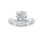 2CTW Round Shaped Lab Grown Diamond (F/VS) Accented Solitaire Fancy Engagement Ring in 14K Gold