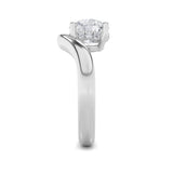 2CTW Round Shaped Lab Grown Diamond (F/VS) Accented Solitaire Fancy Engagement Ring in 14K Gold